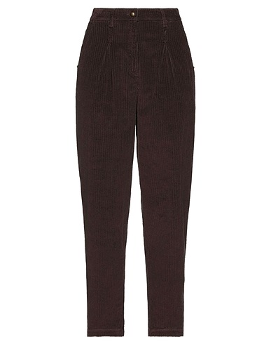 TRUE ROYAL Casual pants Dark brown 98% Cotton, 2% Elastane
