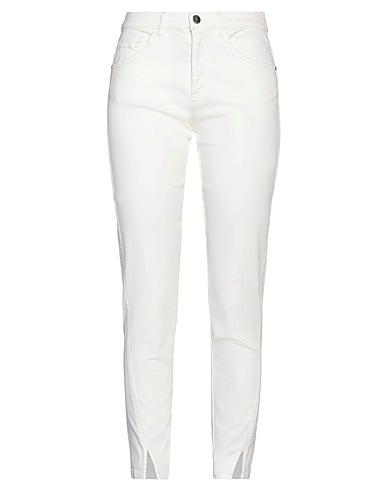 DIANA GALLESI Denim trousers White 92% Cotton, 6% Elastomultiester, 2% Elastane
