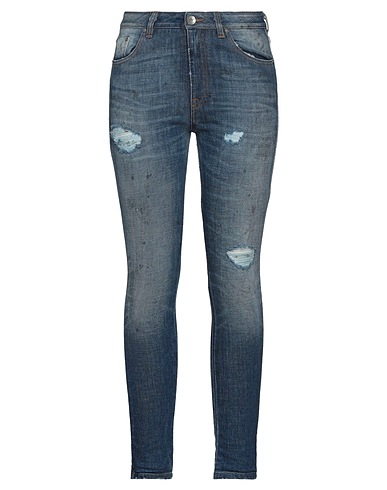 NOVEMB3R Denim trousers Blue 98% Cotton, 2% Elastane, Polyester