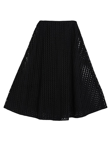 VALENTINO GARAVANI Midi-Rock Schwarz 95% Baumwolle, 5% Polyamid