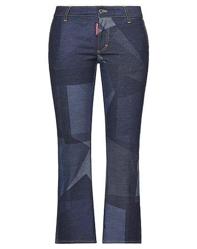 DSQUARED2 Denim trousers Blue 98% Cotton, 2% Elastane, Cow leather