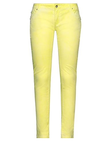 FRACOMINA Casual trouser Yellow 97% Cotton, 3% Elastane