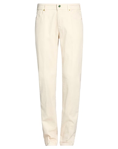 BERWICH Denim pants VISSUTO Ivory Textile fibers