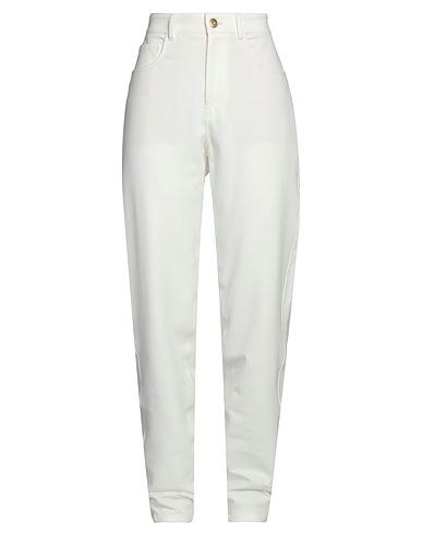 BRUNELLO CUCINELLI Casual pants White 78% Cotton, 16% Polyamide, 6% Elastane