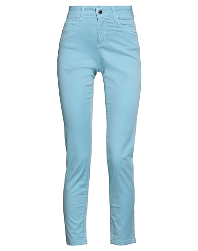 FLY GIRL Casual trouser Light blue 98% Cotton, 2% Elastane