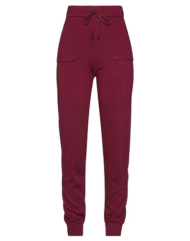 JIJIL Casual trouser Burgundy 44% Synthetic fibers, 22% Cotton, 16% Wool, 15% Lurex®, 3% Cashmere