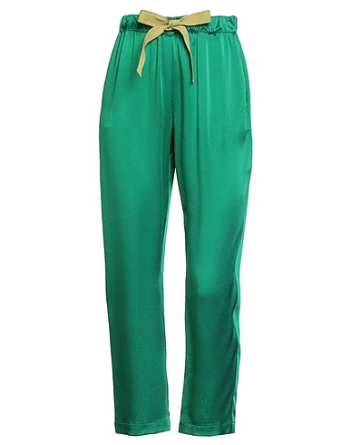 SEMICOUTURE Casual pants Emerald green 82% Acetate, 18% Viscose