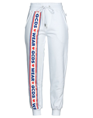 GCDS Pantalone Bianco 100% Cotone
