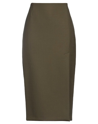 SPORTMAX Midi skirt Military green 53% Virgin Wool, 44% Polyester, 3% Elastane