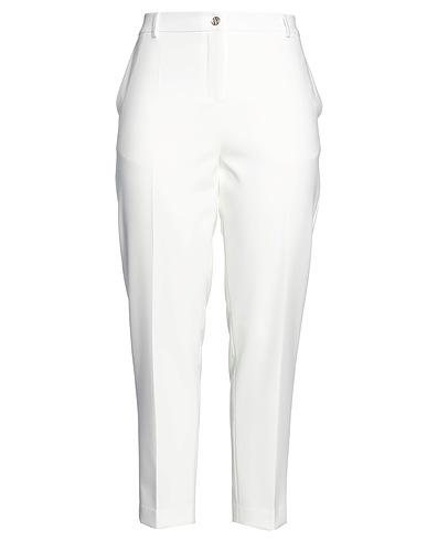 ANNA MOLINARI Casual trouser White 64% Polyester, 32% Viscose, 4% Elastane