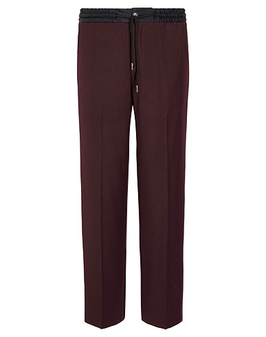 8 by YOOX Casual trouser DRAWSTRING WIDE LEG TROUSERS Plum 70% Polyester, 30% Viscose