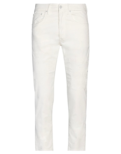 (+) PEOPLE Pantalone Bianco 99% Cotone, 1% Elastan