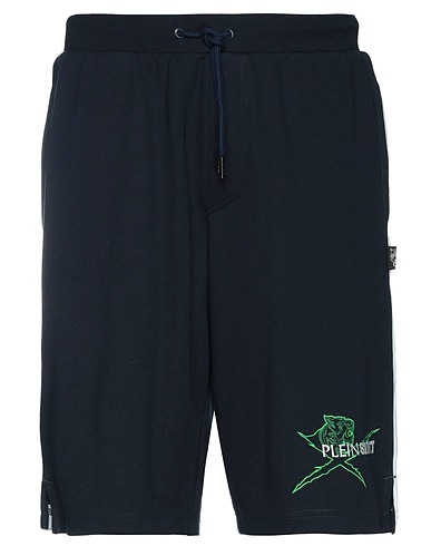 PLEIN SPORT Shorts & Bermuda Midnight blue 52% Cotton, 48% Polyester