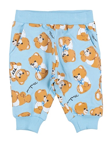 MOSCHINO BABY Casual trouser Sky blue 100% Cotton, Elastane