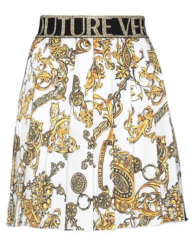 VERSACE JEANS COUTURE Mini skirt White 100% Polyester, Polyamide, Elastane