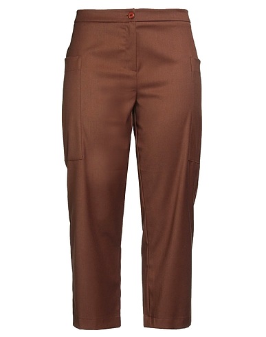 PRE'T A PORTE'R® Pantalon Marron 65% Polyester, 32% Viscose, 3% Élasthanne