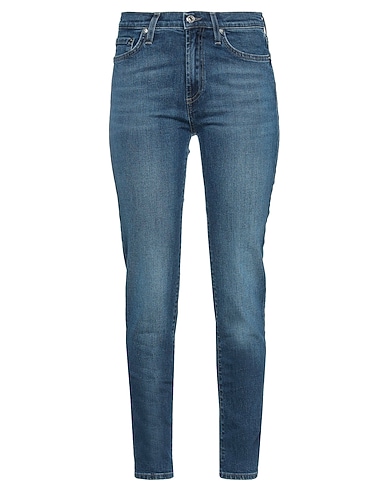 ROŸ ROGER'S Denim trousers Blue 99% Cotton, 1% Rubber