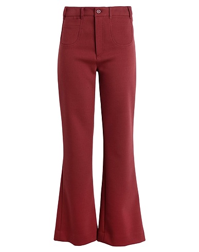 SEE BY CHLOÉ Casual trouser Brick red 55% Cotton, 24% Polyester, 19% Wool, 2% Elastane