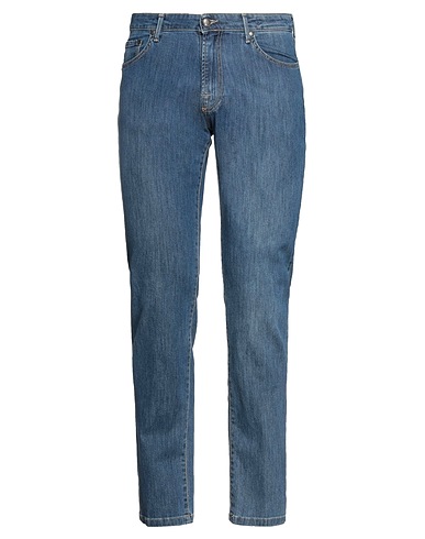 4/10 FOUR.TEN INDUSTRY Denim trousers Blue 98% Cotton, 2% Elastane