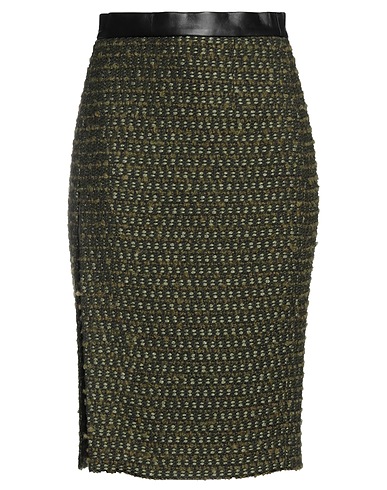 DSQUARED2 Midi skirt Military green 88% Synthetic fibers, 8% Wool, 3% Virgin Wool, 1% Other Fibres