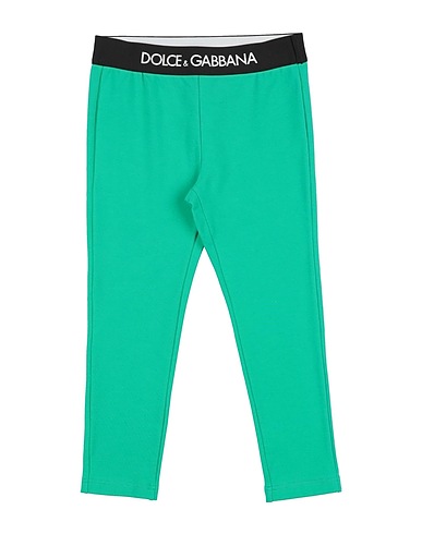 DOLCE&GABBANA Leggings Emerald green 90% Cotton, 10% Elastane, Polyester, Polyamide