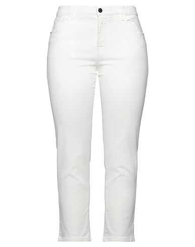 RE_HASH Denim trousers White 98% Cotton, 2% Elastane