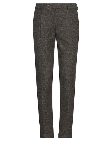 GREY DANIELE ALESSANDRINI Casual trouser Dark brown 45% Acrylic, 26% Polyester, 23% Wool, 4% Other Fibres, 2% Silk