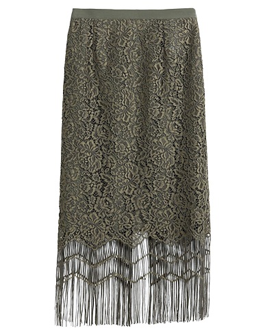 ANNA MOLINARI Midi skirt Military green 100% Polyester