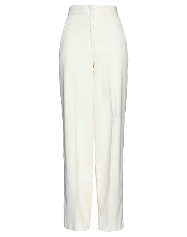 TWINSET Casual trouser Ivory 98% Cotton, 2% Elastane