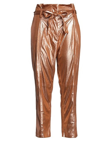 MATILDE COUTURE Casual trouser Camel 90% Polyester, 10% Elastane
