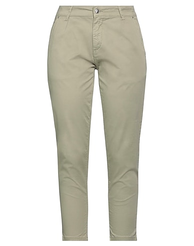 FIFTY FOUR Casual pants Sage green 97% Cotton, 3% Elastane