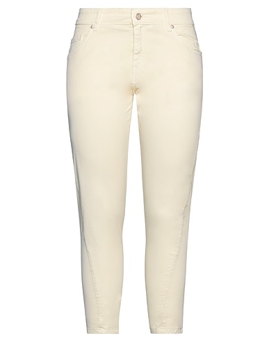 TWENTY EASY by KAOS Casual pants Pastel yellow 98% Cotton, 2% Elastane