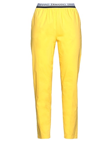 ERMANNO FIRENZE Casual trouser Yellow 100% Cotton, Polyamide, Rubber