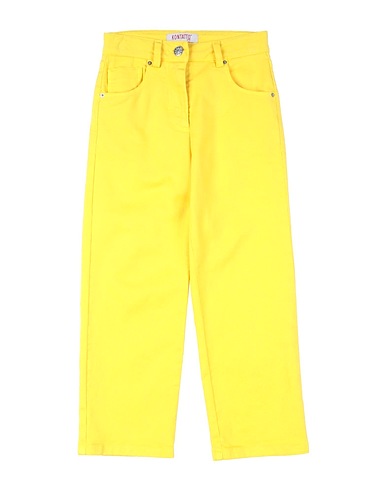 KONTATTO Casual pants Yellow 97% Cotton, 3% Elastane