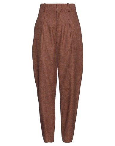ERIKA CAVALLINI Casual trouser Brown 47% Cotton, 37% Wool, 13% Polyamide, 3% Other Fibres