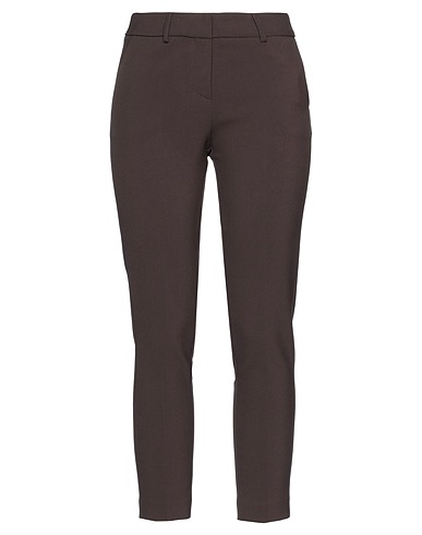 SIMONA CORSELLINI Casual pants Dark brown 63% Polyester, 27% Viscose, 7% Cotton, 3% Elastane