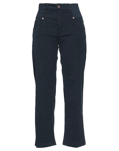 EUROPEAN CULTURE Casual pants Midnight blue 90% Cotton, 7% Polyester, 3% Elastane