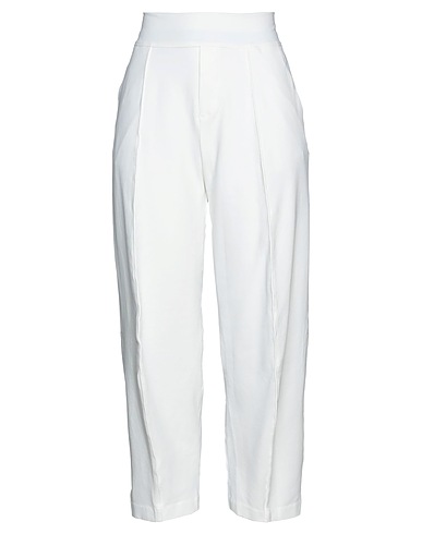 EUROPEAN CULTURE Casual pants White 94% Cotton, 6% Elastane