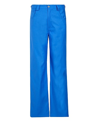 8 by YOOX Pantalone COTTON WIDE LEG TROUSERS
 Blu china 100% Cotone
