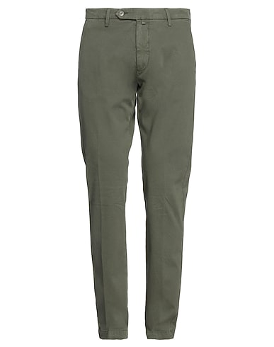 GIAMPAOLO Pantalone Verde militare 65% Cotone, 35% Lino