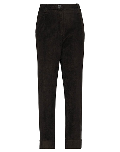 PESERICO Casual pants Dark brown 52% Cotton, 45% Viscose, 3% Elastane