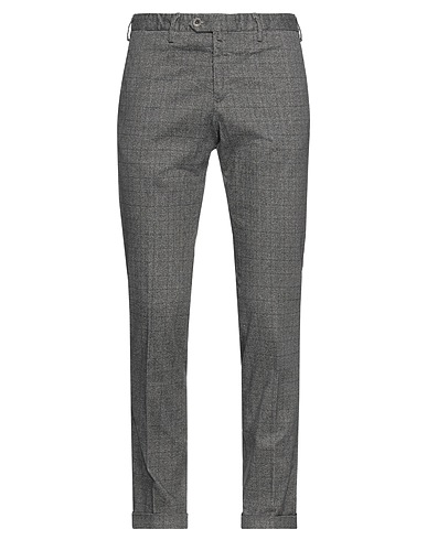 B SETTECENTO Casual pants Grey 96% Cotton, 4% Elastane