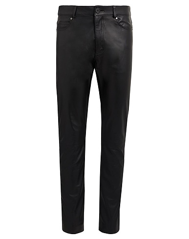 8 by YOOX 5-pocket LEATHER ESSENTIAL SLIM FIT PANTS
 Black 100% Lambskin