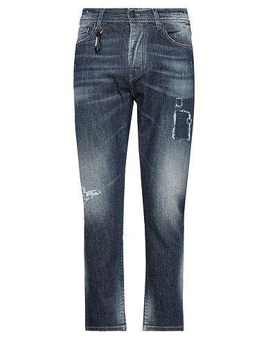 0/ZERO CONSTRUCTION Denim trousers Blue 99% Cotton, 1% Elastane