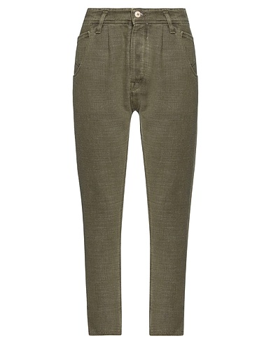 NOVEMB3R Denim trousers Military green 60% Cotton, 40% Polyester