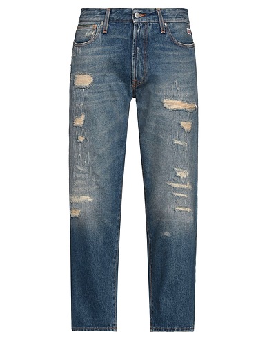 ROŸ ROGER'S Denim trousers Blue 99% Cotton, 1% Elastane
