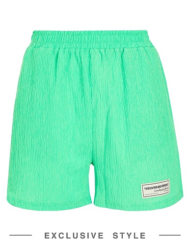THE GIVING MOVEMENT x YOOX Shorts & Bermuda Green 97% Recycled polyester, 3% Recycled elastane