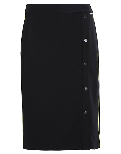 KARL LAGERFELD ミディ丈スカート CADY SKIRT W/ PRESS STUDS ブラック レーヨン 97% / ポリウレタン 3%