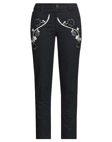 MR & MRS ITALY Casual trouser Black 98% Cotton, 2% Elastane, Polyamide, Wool