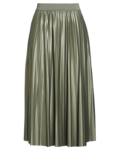 VILA Midi skirt Military green 96% Recycled polyester, 4% Elastane